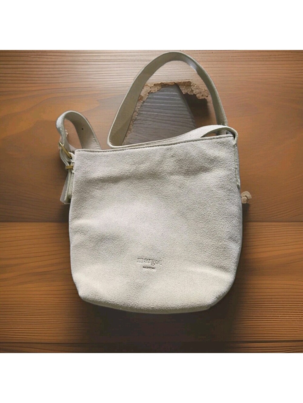 margot New York Kaye Mini Bucket Suede Leather Tote Bag  Adjustable Crossbody